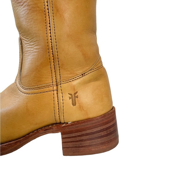 Frye Vintage Banana Yellow Leather Campus Boots Size 6.5 - Picture 11 of 13